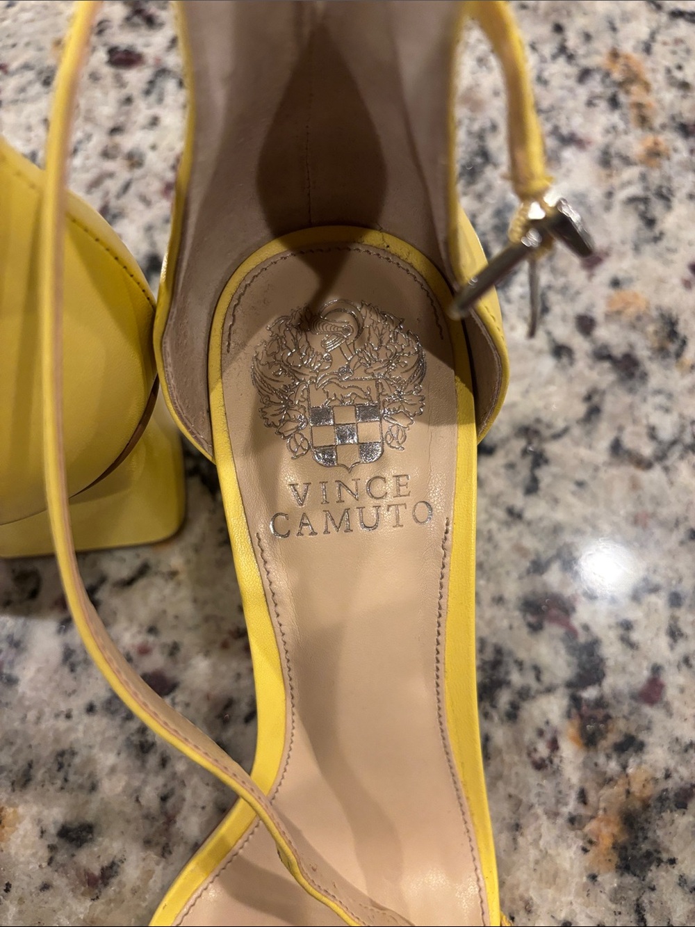 Vince Camuto Bright Yellow Leather Slingback Heels